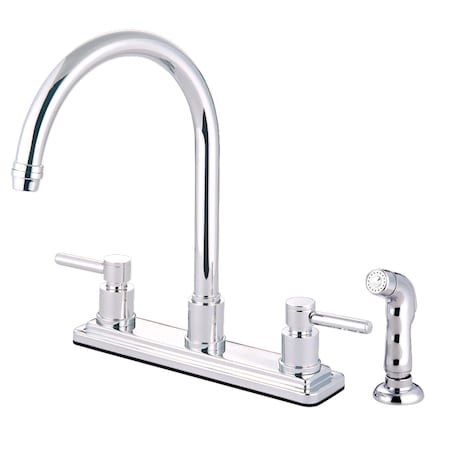 Kingston Brass KS8791DL Concord 8" Centerset Kitchen Faucet, Polished Chrome KS8791DL